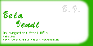 bela vendl business card