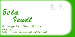 bela vendl business card